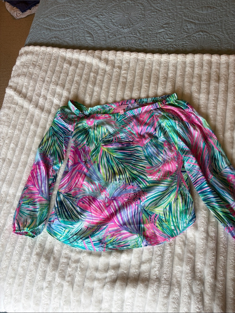 Lilly Pulitzer Off the Shoulder Silk Top